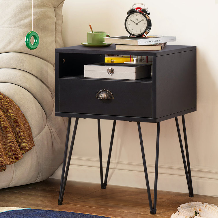 Modern black nightstand discount